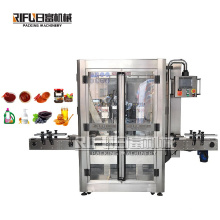 High accuracy syrup paste sauce jars filler automatic liquid piston  filling capping labeling machine production line factory